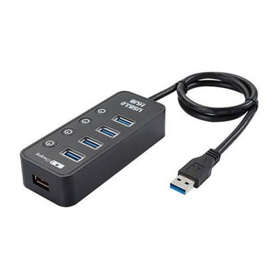 4 tengi USB3.0 HUB með 1 USB hleðslutengi og DC tengi