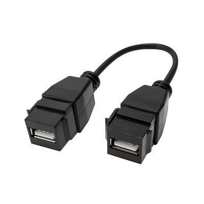 USB 2.0 kvenkyns til kvenkyns allt-í-einn Keystone/Panel Mount tengisnúra